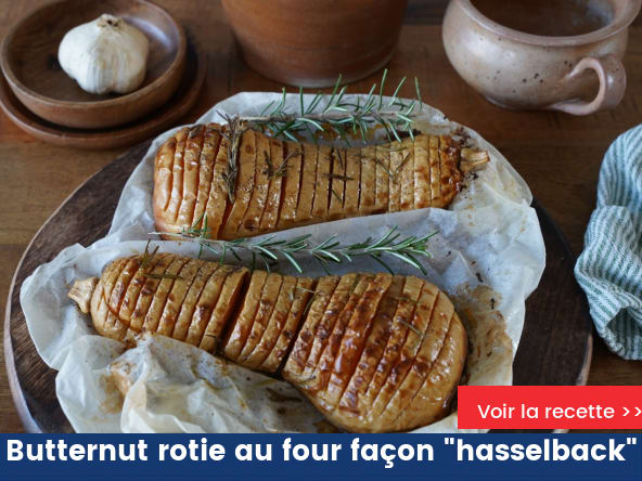 Butternut rotie au four façon "hasselback"